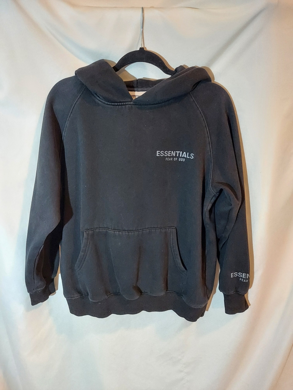 Fear of God Essentials Hoodie Black Oversized Pullover Sweatshirt S